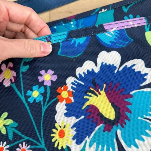 Vera Bradley Lighten Up Slim Crossbody Bag Purse Dark Blue Floral Casual Nylon - Picture 6 of 15